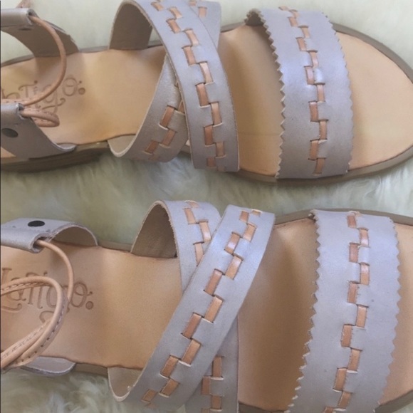 Latigo Gem Ankle Tie Flat Leather Sandals - Picture 6 of 8